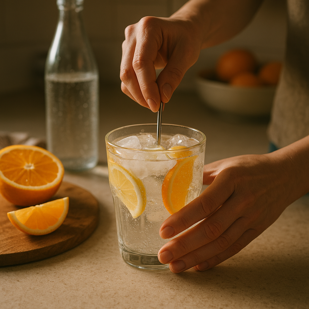 Making a simple weekday mocktail at home