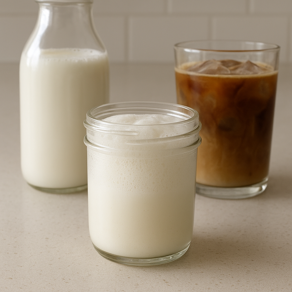The jar method for making cold foam at home.