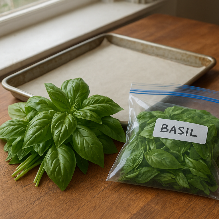 Freeze Basil Before the Leaves Start Sulking